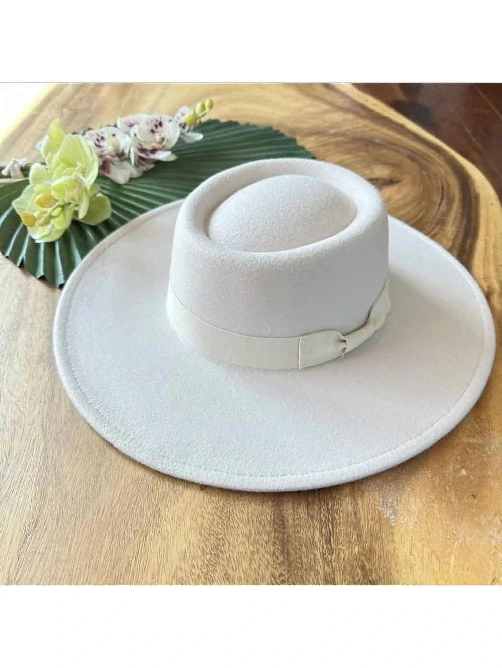 Structured Boater Wide Brim Hat
